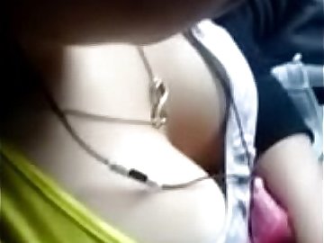 hot anu nip slip in bus